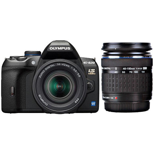 Olympus E-System E-620 SLR Digital Camera with 14-42mm & 40-150mm Zoom Lenses