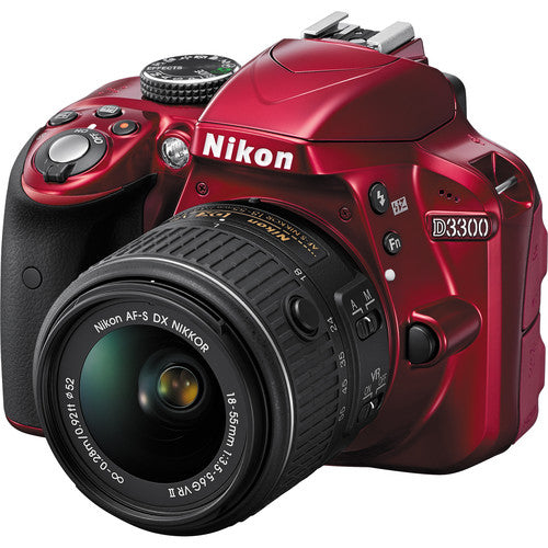 Nikon D3300 DSLR Camera with 18-55mm Lens - Red