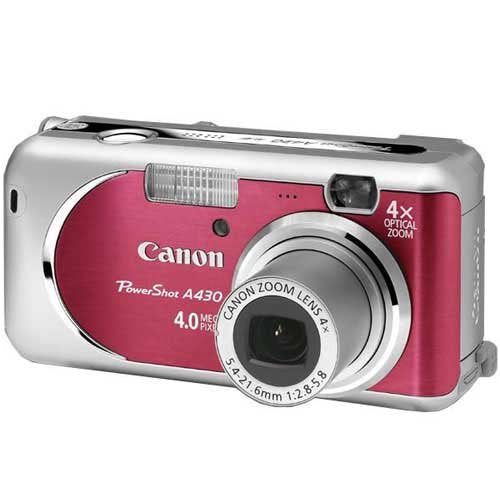 Canon PowerShot A430 Digital Camera (Red) for Parts or Repair