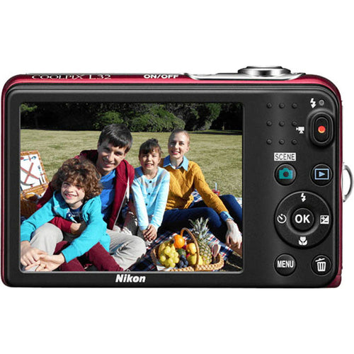 Nikon Coolpix L32 Digital Camera - Red