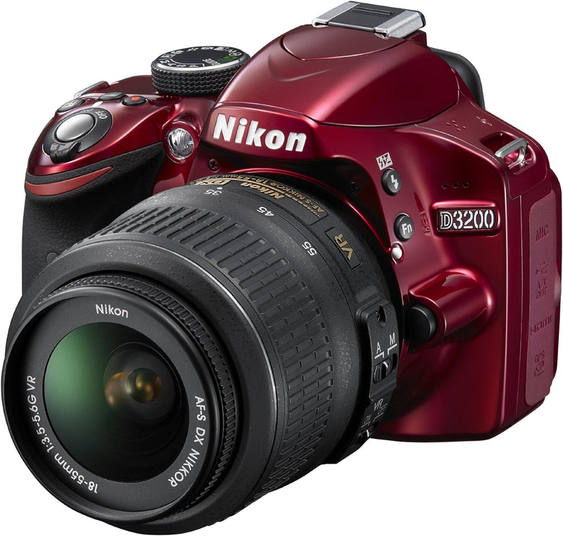 Nikon D3200 DSLR Camera with 18-55mm Lens - Red