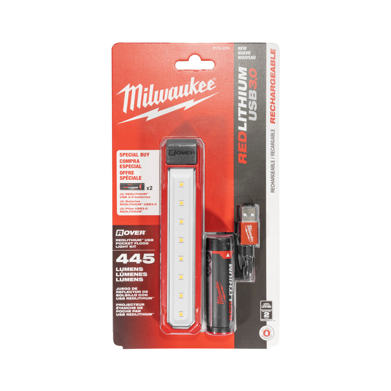 Milwaukee 445 Lumen LED Rover Magnetic Rechargble Flood Light