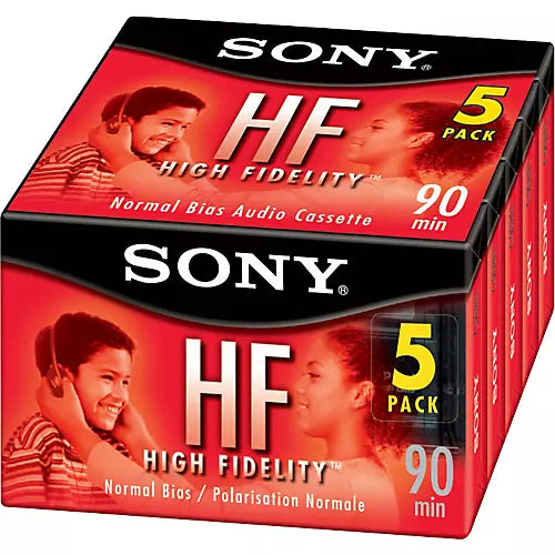 Sony C-90HFL 90 Minute Cassette Tape 5-Pack