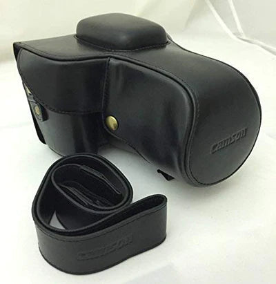 Camson Leather Case for Canon EOS 90D, 80D, 70D - Black